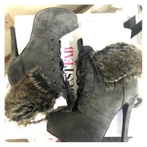 Furry Heel Boots
